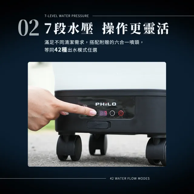 【Philo 飛樂】30000mAh含水桶 無線手持 高壓水槍清洗機 PW336 (高壓噴水槍/洗車水槍/電動水槍/洗車精)