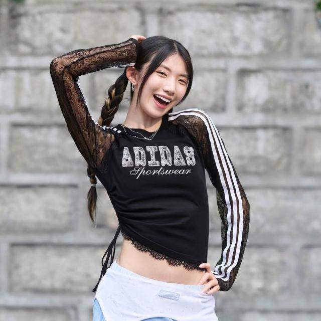 【adidas 愛迪達】運動 休閒 長袖 大學T 女上衣 DCE MESH TEE(LE7040)