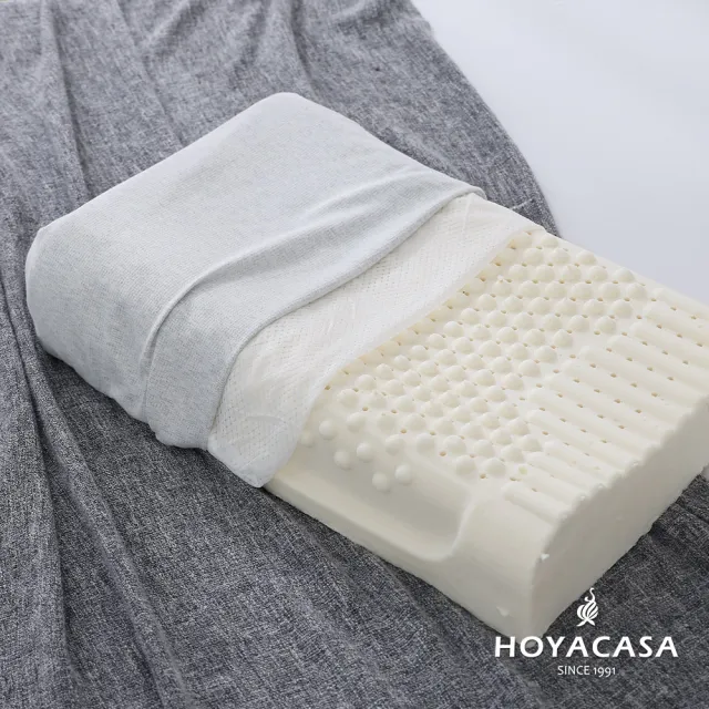 【HOYACASA  禾雅寢具】100%泰國天然乳膠枕-波浪曲線型-1入