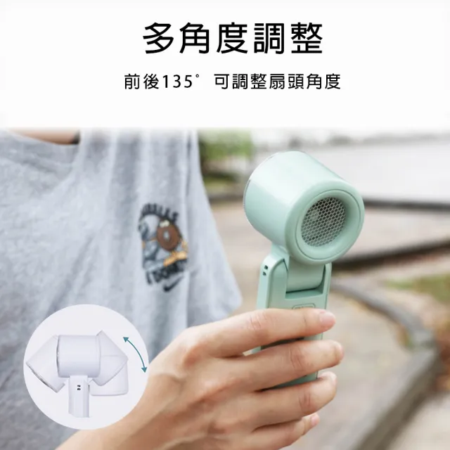【VOTO】迷你折疊 VT-FF298 製冷手持風扇(掛脖風扇/隨身小風扇/五段風力)柔光白/靜謐綠/奶霧色