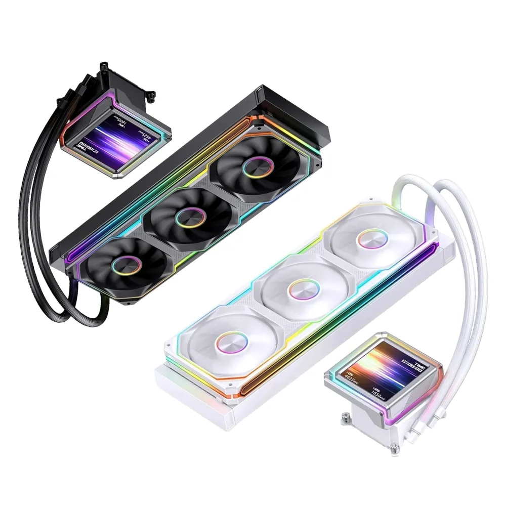 【JONSBO 喬思伯】TX360 鋁合金 全幅式雙光效液晶水冷 黑/白 TDP:325W 5年保(超厚冷排/XA一體扇/靜音)