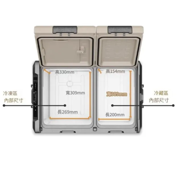 【Alpicool】冰虎 35公升 雙槽雙溫控行動冰箱 車用移動冰箱 露營 壓縮機 冷藏冷凍 TA35 總代理公司貨