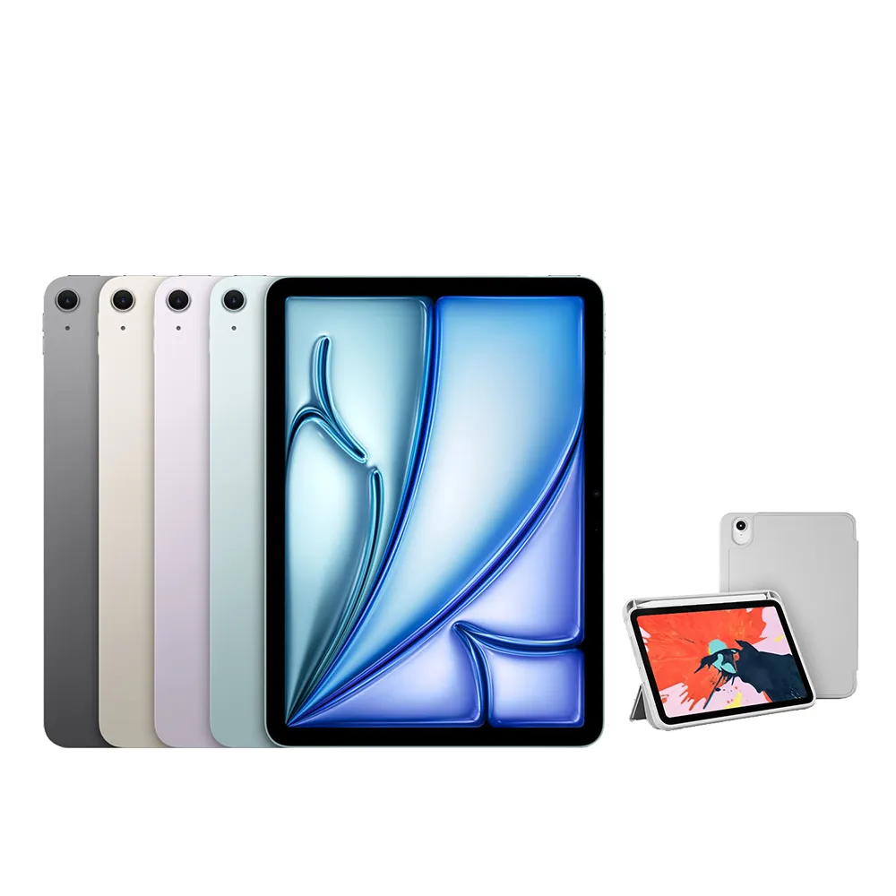 【Apple】2026 iPad Air M4晶片/13吋/WiFi/128G 平板電腦(三折筆槽殼+鋼化保貼組)