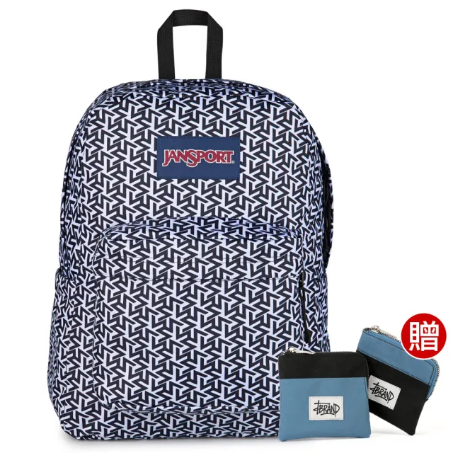 【JANSPORT】SUPERBREAK PLUS 校園系列後背包(黑白印花)