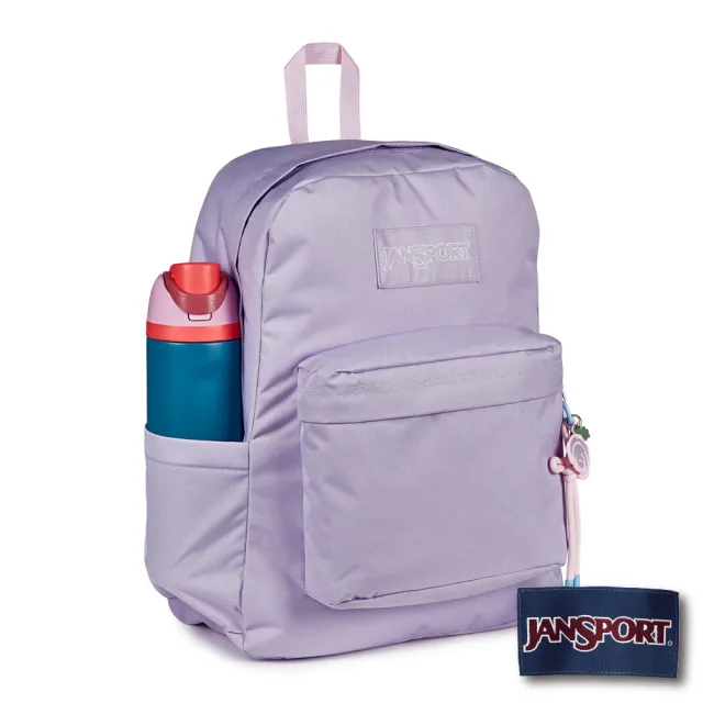 【JANSPORT】雙11 SUPERBREAK PLUS CHARMED 校園系列限量吊飾款後背包(柔和紫)