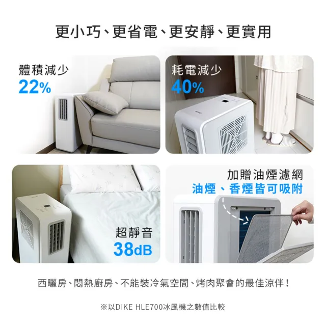 【DIKE】冰風Pro 多功能移動式水冷氣 移動式空調(HLE705WT)
