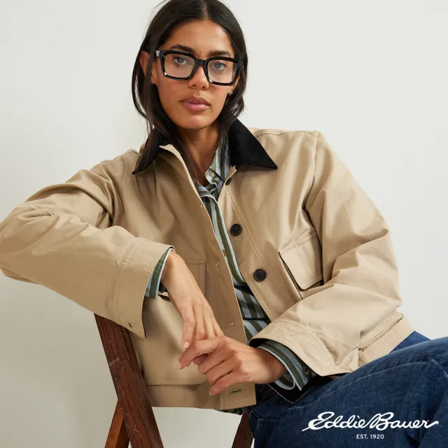 【Eddie Bauer】女性短版修身巴恩外套 棕色 21612828