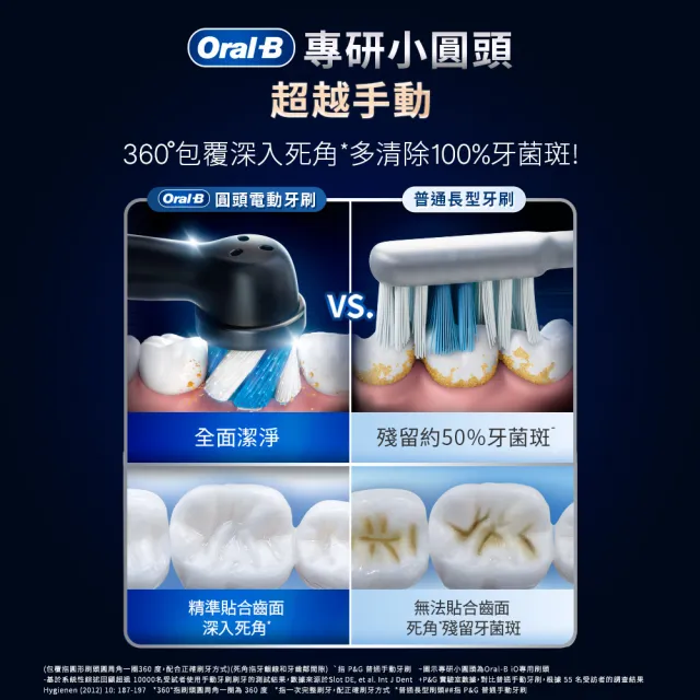 【Oral-B 歐樂B】iO9 微磁電動牙刷-黑 頂級口腔照顧