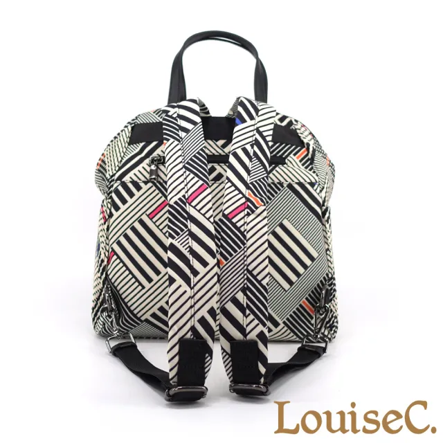 【LouiseC.】雙11 真皮 Tree House 日系印花壓褶防水布 小牛皮 貝殼手提後背包 3色 CC7014