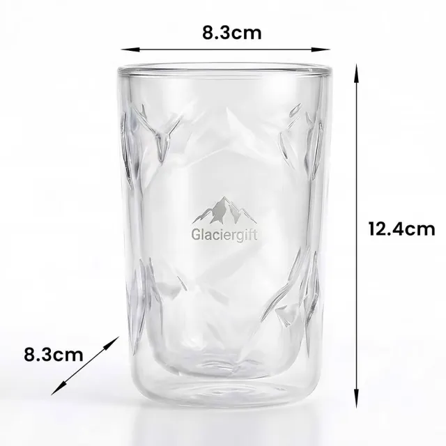【TAI LI 太力】2入雙層冰裂杯禮盒組H15(咖啡杯 水杯 玻璃杯 耐冷熱 聖誕禮物 交換禮物)