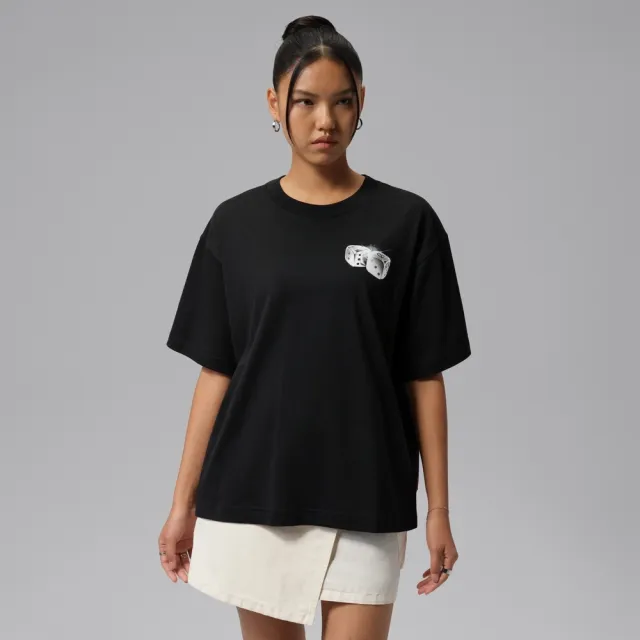 【NIKE 耐吉】短袖上衣 女 AS W J BRK SS GF GFX TEE DICE 喬丹 運動 休閒 黑色 (IM7351010)