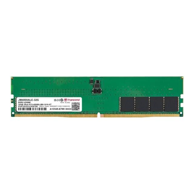 【Transcend 創見】JetRam 32GB DDR5 4800 U-DIMM 桌上型記憶體 (JM4800ALE-32G)