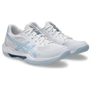 【asics 亞瑟士】排球鞋 羽球鞋 訓練鞋 女鞋 運動鞋 緩震 寬楦 GEL-ROCKET 12 2E 白藍 1072A125-100
