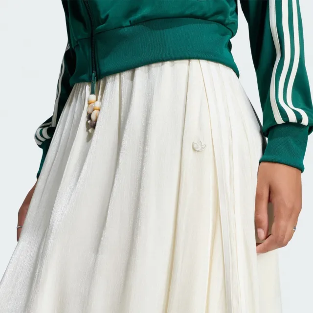 【adidas 愛迪達】長裙 女 運動裙 三葉草 亞規 LONG SKIRT 白 LD6439