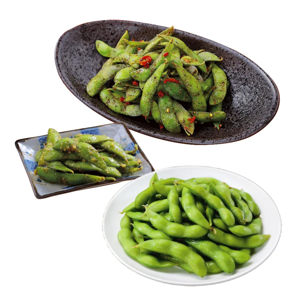 【禎祥食品】涮嘴調味毛豆組-10包組(鹽味300g/香蒜200g/香辣200g)