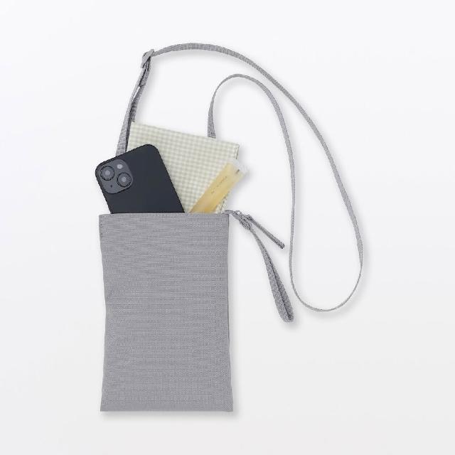 【MUJI 無印良品】撥水加工再生聚酯纖維迷你隨身側包(灰色/黑色/淺米/摩卡棕)