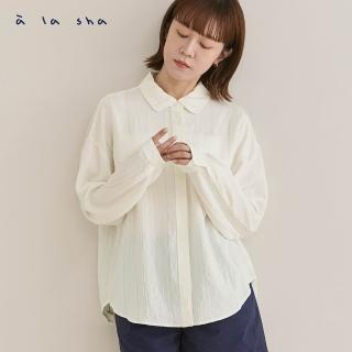 【a la sha】條紋組織布襯衫