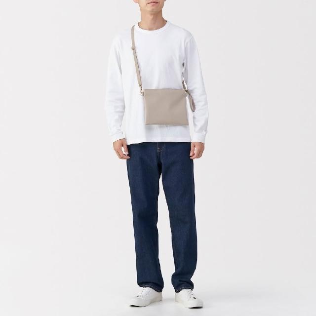 【MUJI 無印良品】撥水加工再生聚酯纖維隨身側包(灰色/黑色/淺米/摩卡棕)