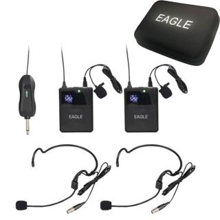 【eagle 美國鷹】ewm-p9h2 一對二頭戴式無線麥克風