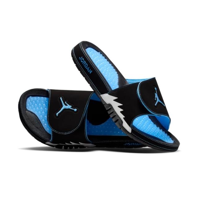 【NIKE 耐吉】運動鞋 籃球鞋 男鞋 JORDAN HYDRO V RETRO 喬丹 拖鞋 魔鬼氈 藍 (555501004)