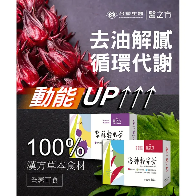 【台塑生醫醫之方】洛神輕姿茶/紫蘇輕水茶x1盒-任選(共14包-李李仁代言)