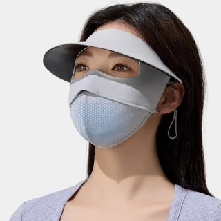 【EMMA SUE】冰絲口罩 騎車 透氣 遮陽 機車面罩 薄款 防曬面罩 護眼角 帽檐面罩