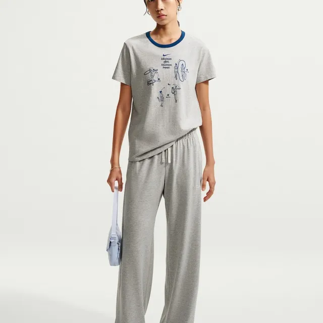 【NIKE 耐吉】長褲 女 AS W NSW MR PANT WIDE 運動 休閒 灰色 (IW1386050)