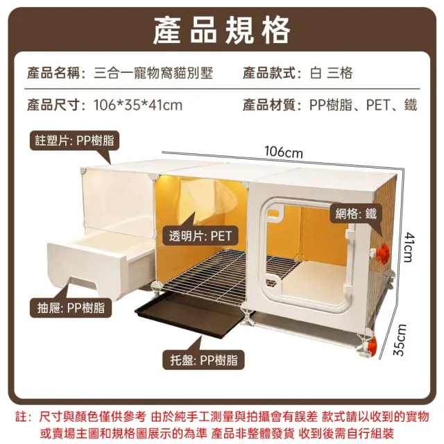 【銘利萊】貓籠 貓屋 貓別墅 貓咪籠 貓咪房 貓窩 貓砂櫃 貓咪家具 室內貓屋 一室一廳一衛