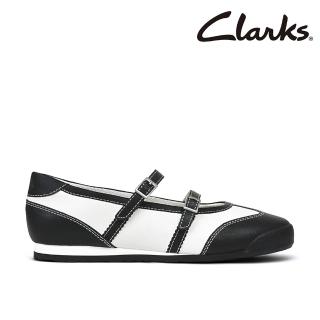 【Clarks】女鞋 -Craft Deer Je合成皮雙帶瑪莉珍鞋 薄底鞋(黑+白)(CLF32131C)