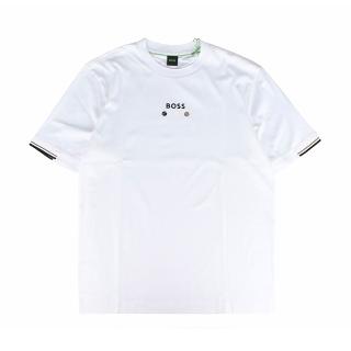 【BOSS】BOSS 印花白字LOGO膠囊系列純棉網球設計圓領短袖T恤(男款/白)