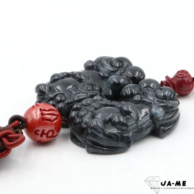 【JA-ME】天然A貨翡翠 烏雞種霸王貔貅 吊飾 項鍊