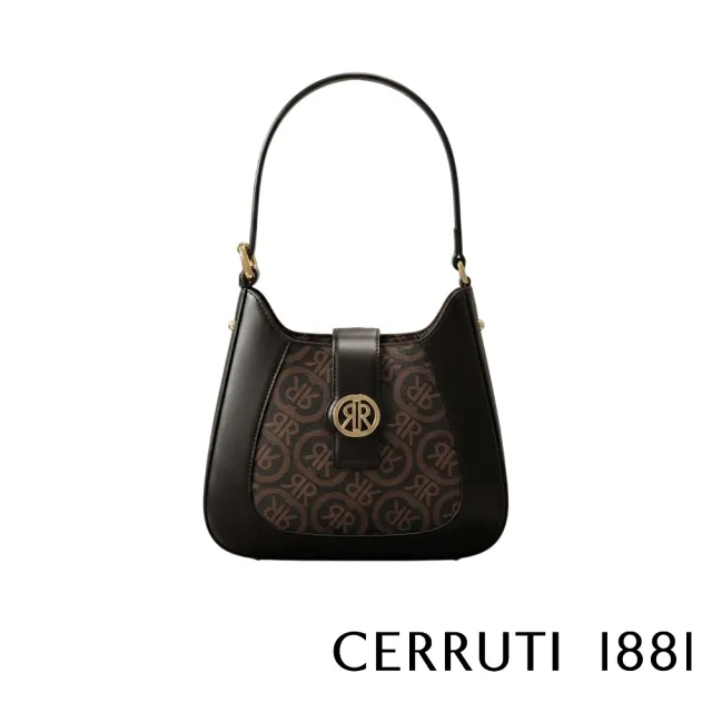 【Cerruti 1881】限量2折 義大利原裝進口 頂級小牛皮手提包肩背包 全新專櫃展示品(黑色 CEBA05638M)