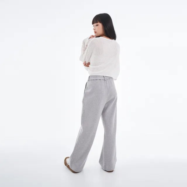 【5th STREET】女裝 長褲 寬褲 高腰 休閒褲 灰色(967134)