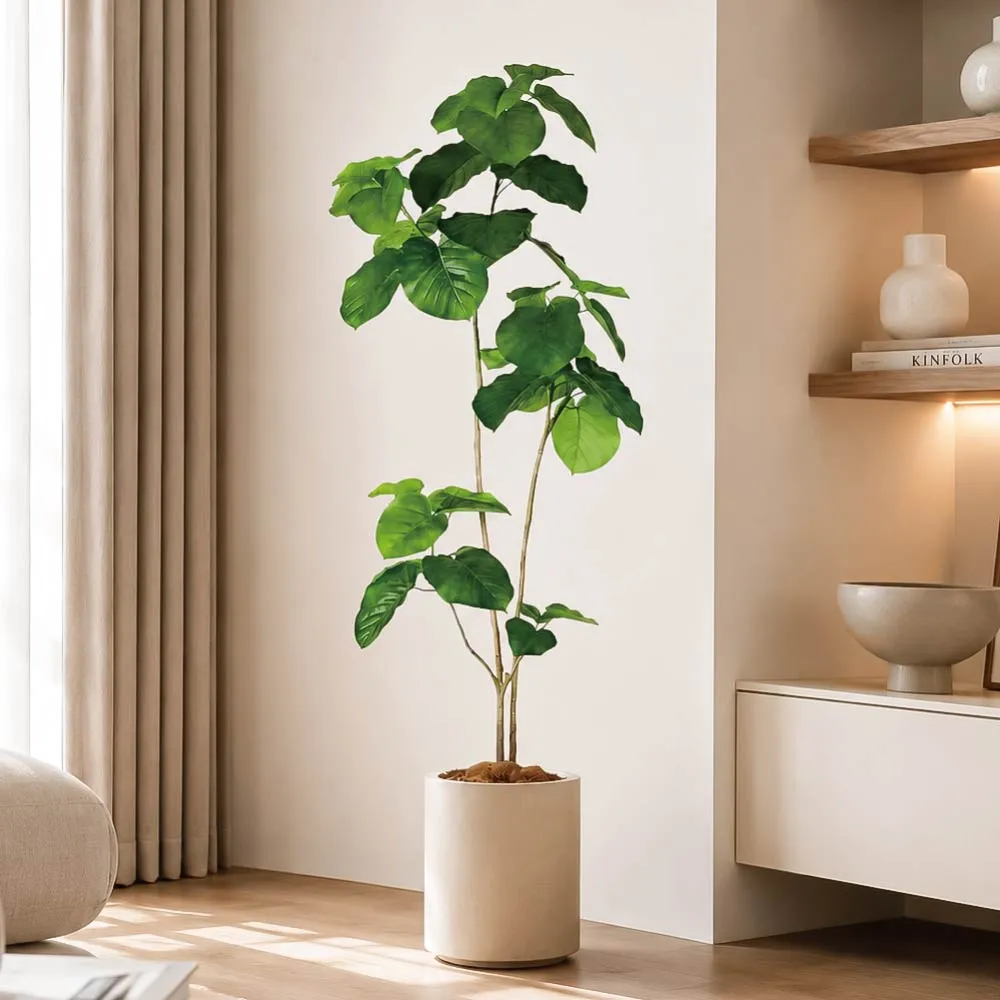 【Floral M】居家人氣心葉榕160cm大型仿真植栽（贈花盆）(仿真樹/免澆水/室內佈置/居家裝飾/招財擺設)