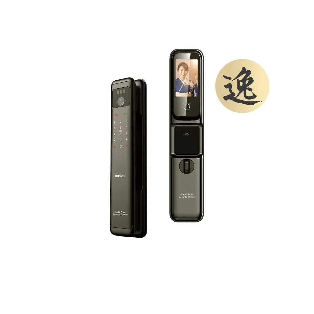 【HITACHI 日立】逸系列 電子貓眼推拉式智慧電子鎖/門鎖 (人臉/wifi/指紋/密碼/卡片/鑰匙/含基本安裝)