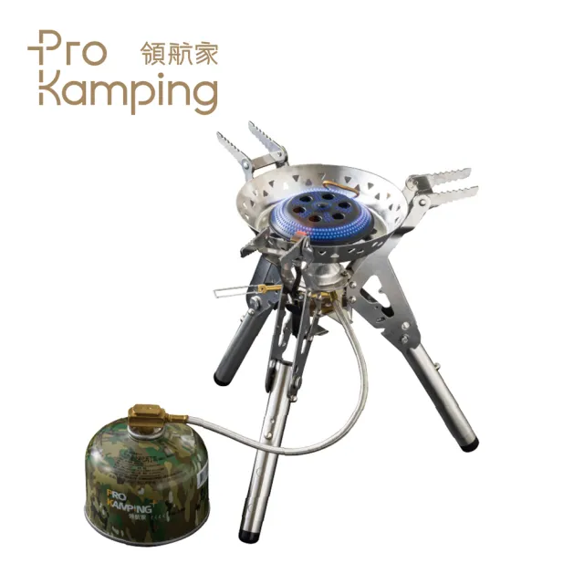 【Pro Kamping 領航家】新暴焱爐 黑焱版 PK-34BK(可收折 大火力 防風高山爐 攻頂爐 蜘蛛爐 登山爐 露營爐)