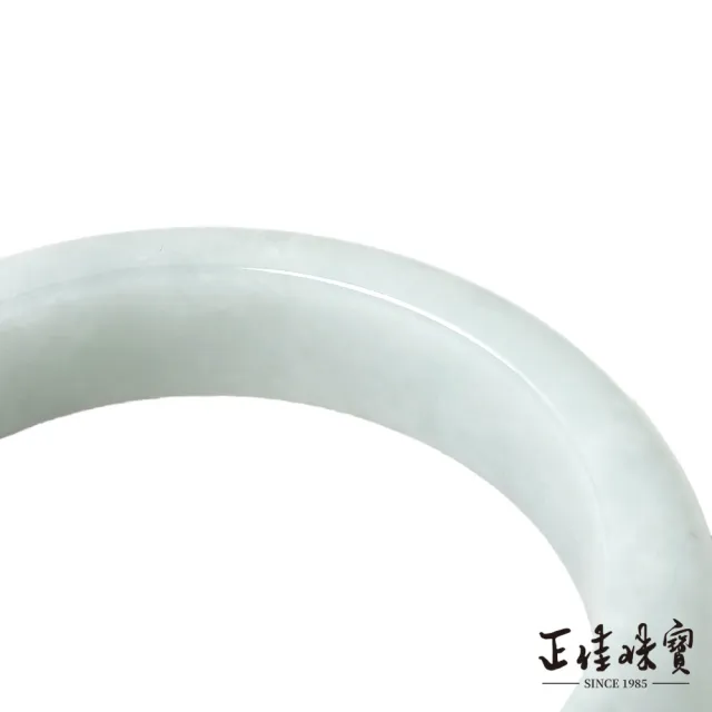 【正佳珠寶】翡翠 高品微綠冰糯種 19圍 59.3mm 天然緬甸A貨翡翠手鐲