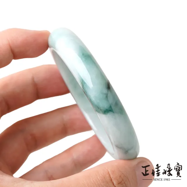【正佳珠寶】翡翠 高品飄蘭花 18.5圍 58.5mm 天然緬甸A貨翡翠手鐲