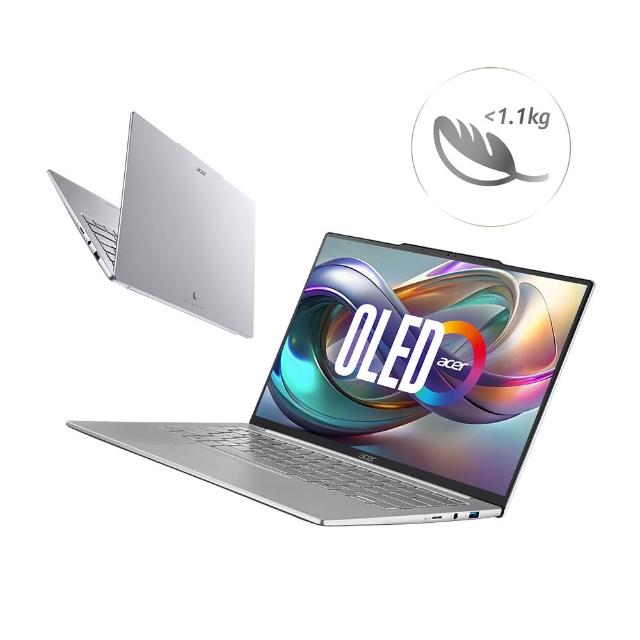 【Acer】筆電包/羅技鼠★14吋極致輕薄3K OLED AI筆電(Swift Air/SFA14-71M-52EM/Ultra 5-125H/32G/512G)