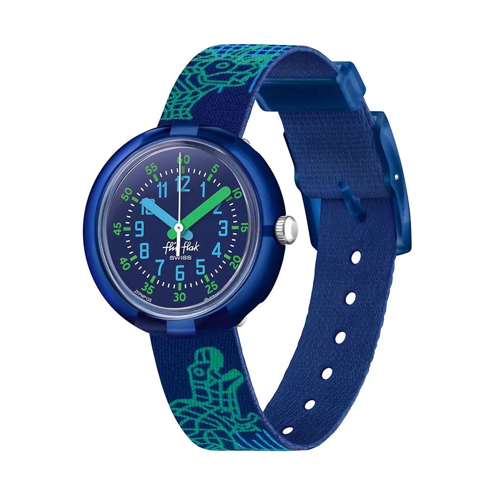 【Flik Flak】兒童手錶 CYBEROZAURUS 兒童禮物/安全防水/瑞士製造 FPNP135(31.85mm)
