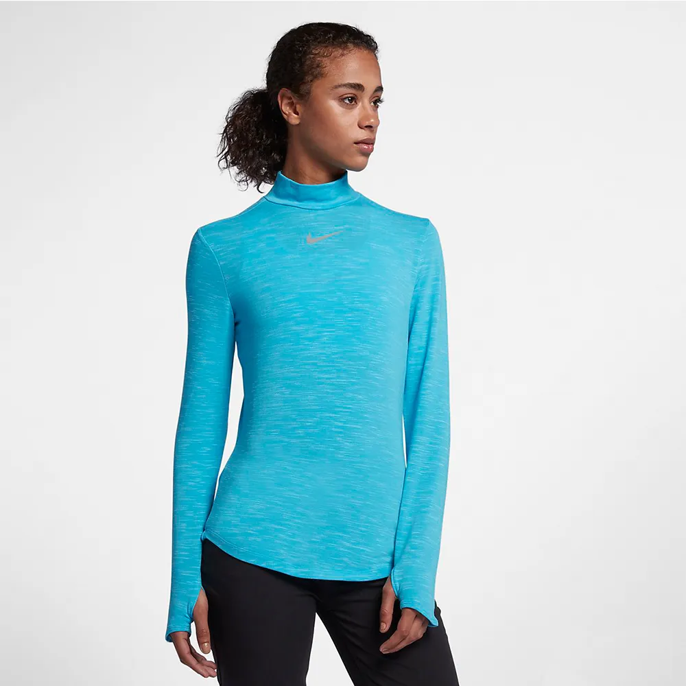 【NIKE GOLF】Nike Golf 女 高領運動長袖上衣(藍855229-486)