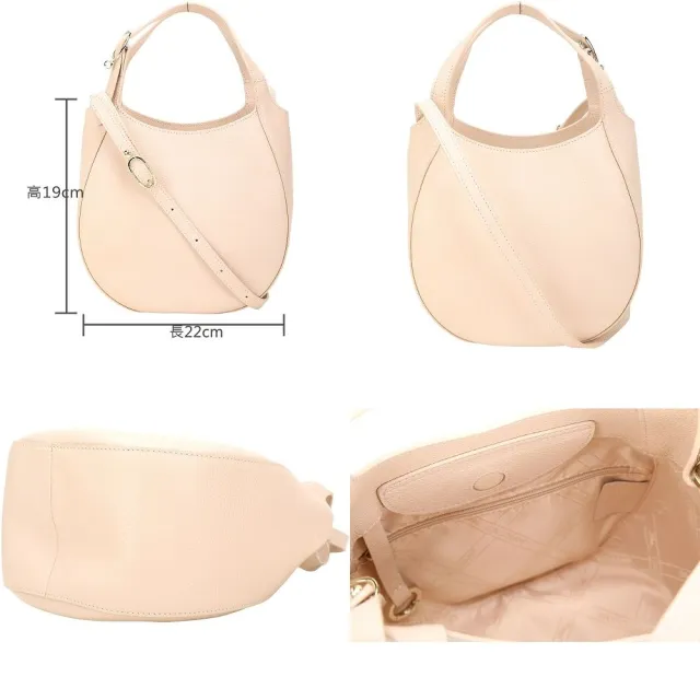 【LONGCHAMP】Le Foulonne S 荔紋牛皮半月手提/斜背兩用包-多色可選(兩用包 法國精品)