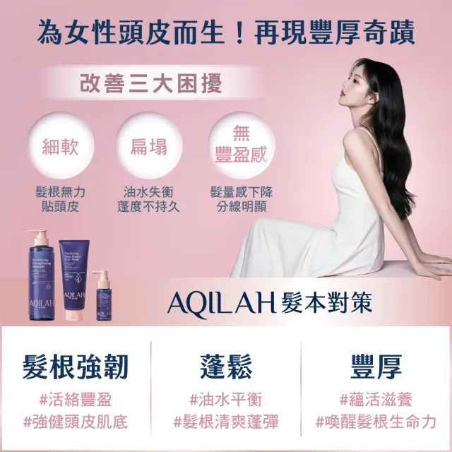 【美吾髮】AQILAH髮本對策 雙胜強健芯生養髮液50ml_2入組(奇蹟小藍瓶/健髮/蓬鬆/豐盈)