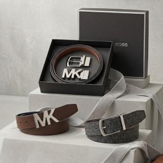 【Michael Kors】專櫃禮盒版 MK 男生 皮帶 雙扣頭禮盒 腰帶(36R4LBLY4B)