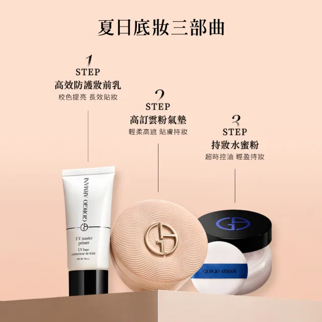 【ARMANI 亞曼尼】官方直營 高訂持久氣墊組 (妝前乳/霧光氣墊/GA )