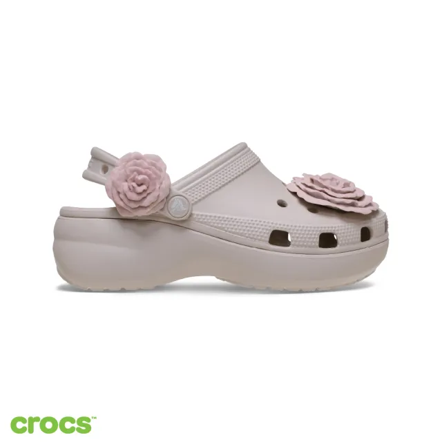 【Crocs】女鞋 經典 雲朵疊影玫瑰克駱格 洞洞鞋 可可米色(214026-2PL)