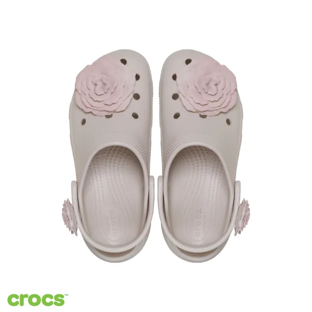 【Crocs】女鞋 經典 雲朵疊影玫瑰克駱格 洞洞鞋 可可米色(214026-2PL)