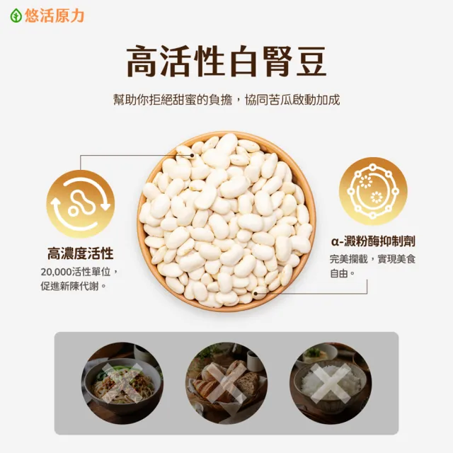 【悠活原力】悠活雙效專利苦瓜胜+白腎豆植物膠囊x2盒(60粒/盒 白腎豆 苦瓜 苦瓜胜)