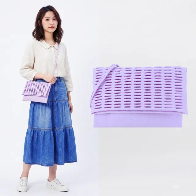 【ISSEY MIYAKE 三宅一生】GG系列 MOKKO 漁網翻蓋包(大/薰衣草紫)
