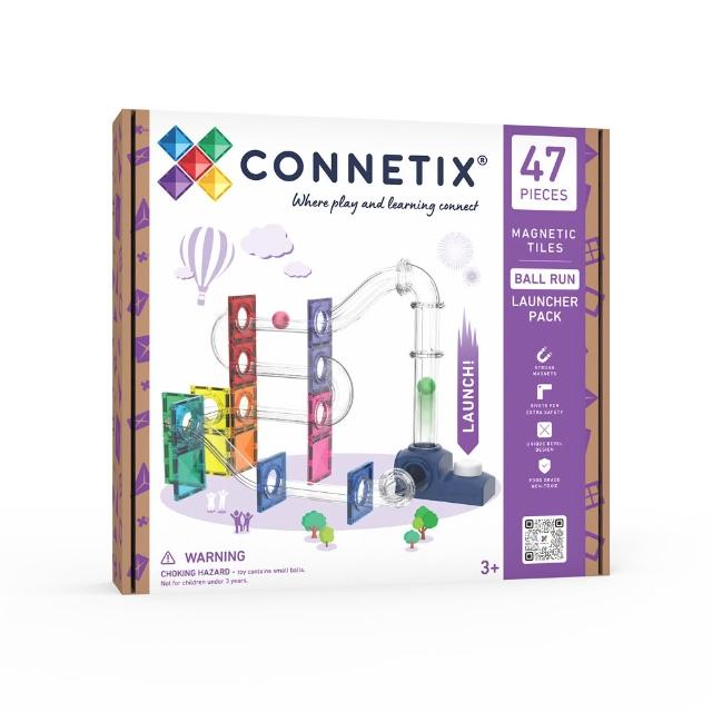 【Connetix 磁樂】彩虹滾球軌道發射組 47pc(磁力片)